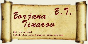 Borjana Timarov vizit kartica